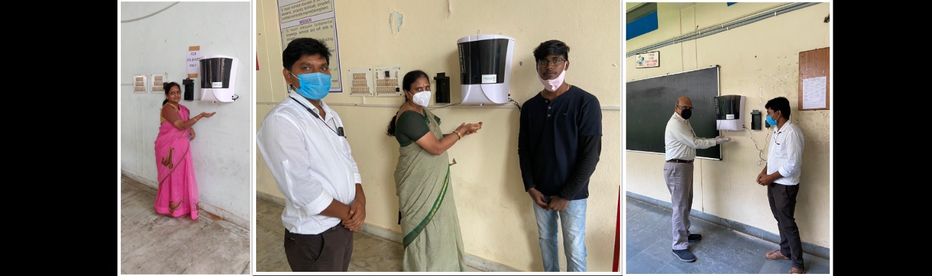  Automatic Non-Contact Sanitization Machines Installed in each block of MVSREC Design and developed By, Mr. Abhinav Kumar Alumni MED, MVSREC 